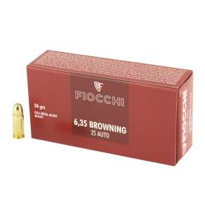 Fiocchi Shooting Dynamics Ammunition 25 ACP 50 Grain Full Metal Jacket 500 rounds