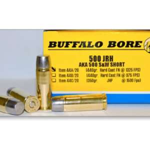 Buffalo Bore Ammunition 500 JRH (500 S&W Short) 440 Grain Hard Cast Lead Flat Nose 200 round