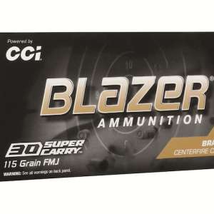 Blazer Brass Ammunition 30 Super Carry 115 Grain Full Metal Jacket 1000 round