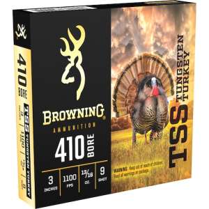 Browning TSS Turkey Ammunition 410 Bore 3" 13/16 oz #9 Non-Toxic Tungsten Shot 100 rounds