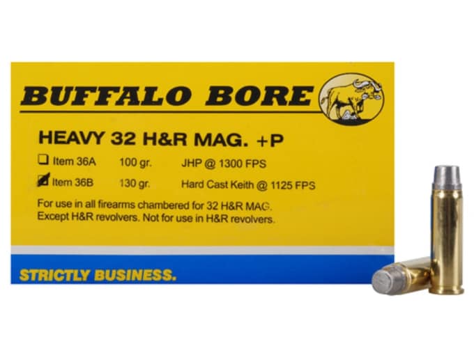 Buffalo Bore Ammunition Outdoorsman 32 H&R Magnum +P 130 Grain Hard Cast Lead Semi-Wadcutter 500 rounds