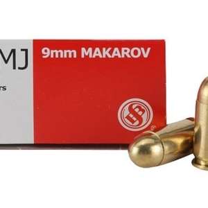 Sellier & Bellot Ammunition 9x18mm (9mm Makarov) 95 Grain Full Metal Jacket