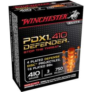 Winchester PDX1 Defender Ammunition 410 Bore 3" 4 Disks over 1/3 oz BB Shot 500 rounds