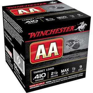 Winchester AA Target Ammunition 410 Bore 2-1/2" 1/2 oz #9 Shot 1000 round