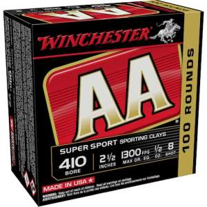 Winchester AA Super Sport Sporting Clays Ammunition 410 Bore 2-1/2" 1/2 oz 1000 rounds