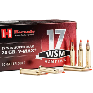 Hornady Ammunition 17 Winchester Super Magnum 20 Grain V-MAX Box of 50