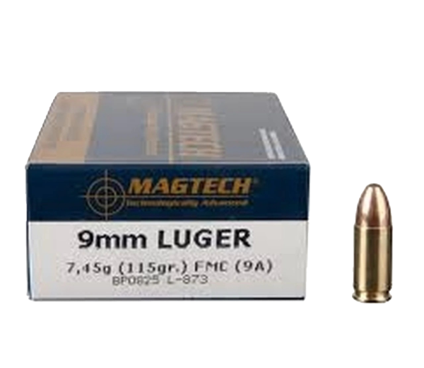 Magtech 9mm Ammunition 500 Rounds Brass casing