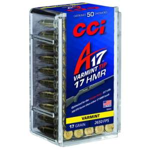 CCI Ammunition A17 .17 Hornady Magnum Rimfire 17 grain Tipped Varmint Rimfire Ammunition 1000 RDS