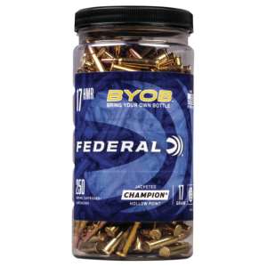 Federal Premium BYOB .17 Hornady Magnum Rimfire 17 grain Jacketed Hollow Point Rimfire Ammunition 500 RDS