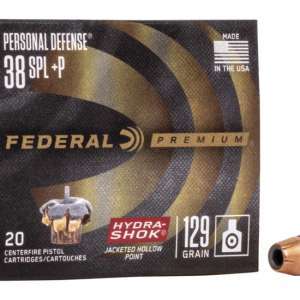 Federal Premium Centerfire Handgun Ammunition .38 Special +P 129 grain Hydra-Shok Jacketed Hollow Point Centerfire Pistol Ammunition 500 ROUNDS