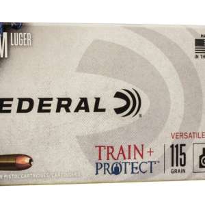 Federal Premium 9mm Luger 115 grain Jacketed Hollow Point (JHP) Brass Casing Centerfire Pistol Ammunition 500 RDS