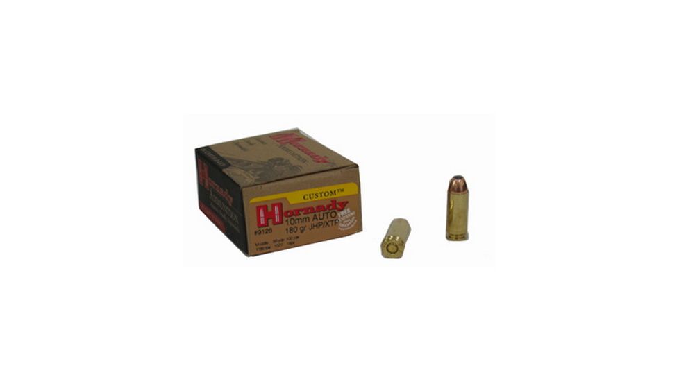 Hornady Custom 10mm Auto 180 Grain eXtreme Terminal Performance Centerfire Pistol Ammunition 500 RDS