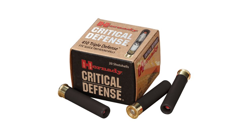 Hornady Critical Defense Ammunition 410 Bore 2-1/2" 41 Caliber FTX Slug over two 35 Caliber Lead Round 500 rounds