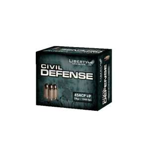 Liberty Ammunition Civil Defense .45 ACP +P 78 grain Hollow Point Brass Cased Centerfire Pistol Ammunition 500 RDS