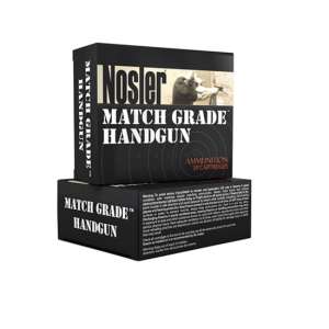 Nosler Match Grade 185 Grain .45 ACP Jacketed Hollow Point Brass Cased Cased Pistol Ammunition 500 ROUNDS