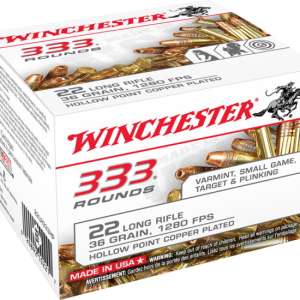 Winchester 333 .22 Long Rifle 36 grain Copper Plated Hollow Point Rimfire Ammunition 500 RDS