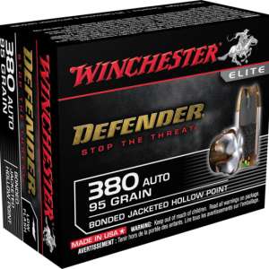Winchester DEFENDER HANDGUN .380 ACP 95 grain Bonded Jacketed Hollow Point Centerfire Pistol Ammunition S380PDB Caliber: .380 ACP, Number of Rounds: 500