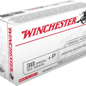 Winchester USA HANDGUN .38 Special +P 125 grain Jacketed Hollow Point Centerfire Pistol Ammunition 500RDS