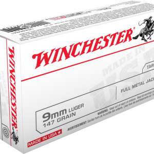 Winchester USA HANDGUN 9mm Luger 147 grain Full Metal Jacket (FMJ) Brass Casing Centerfire Pistol Ammunition 500 RDS